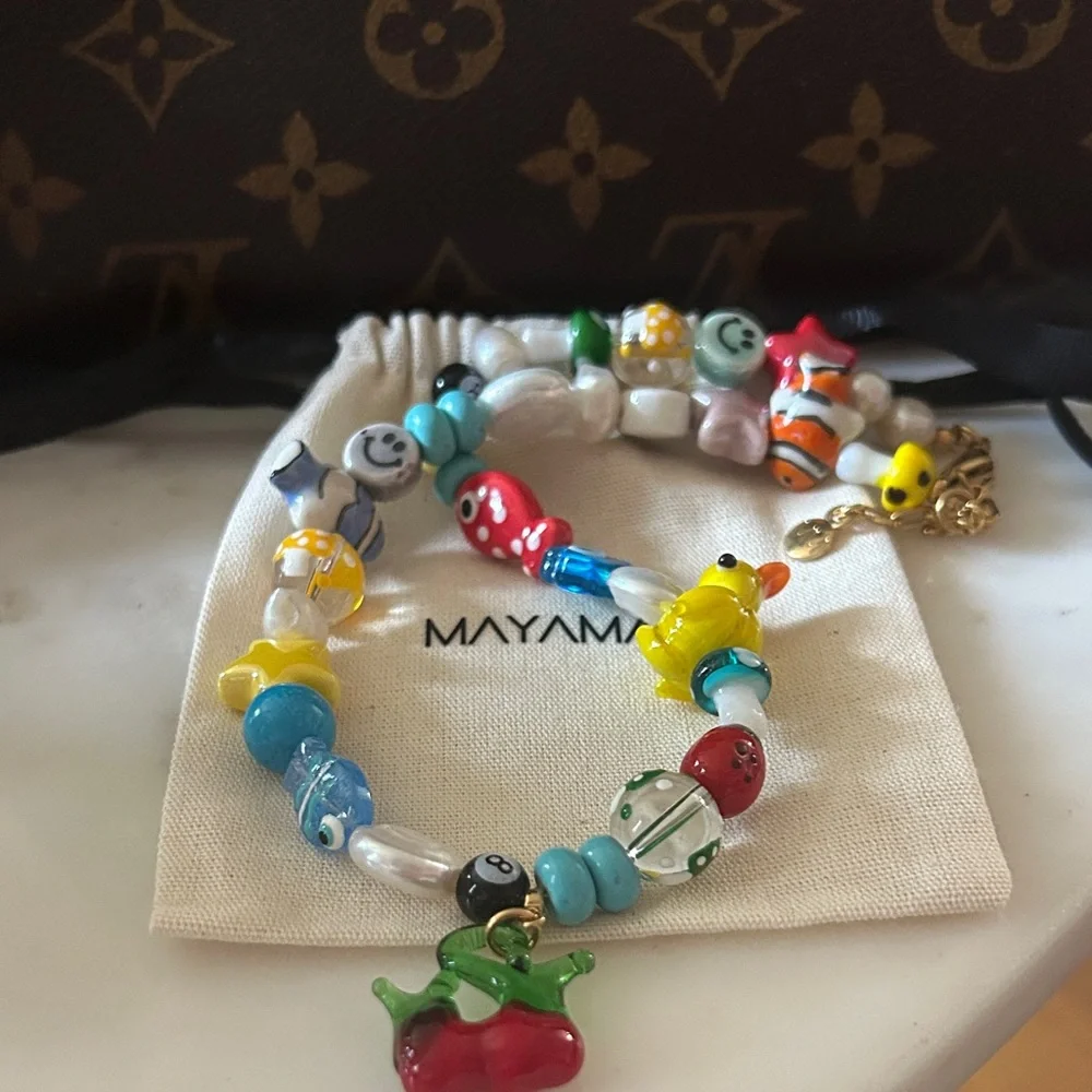 Mayamar whimsical Lucky Cherry‎ charm Necklace
